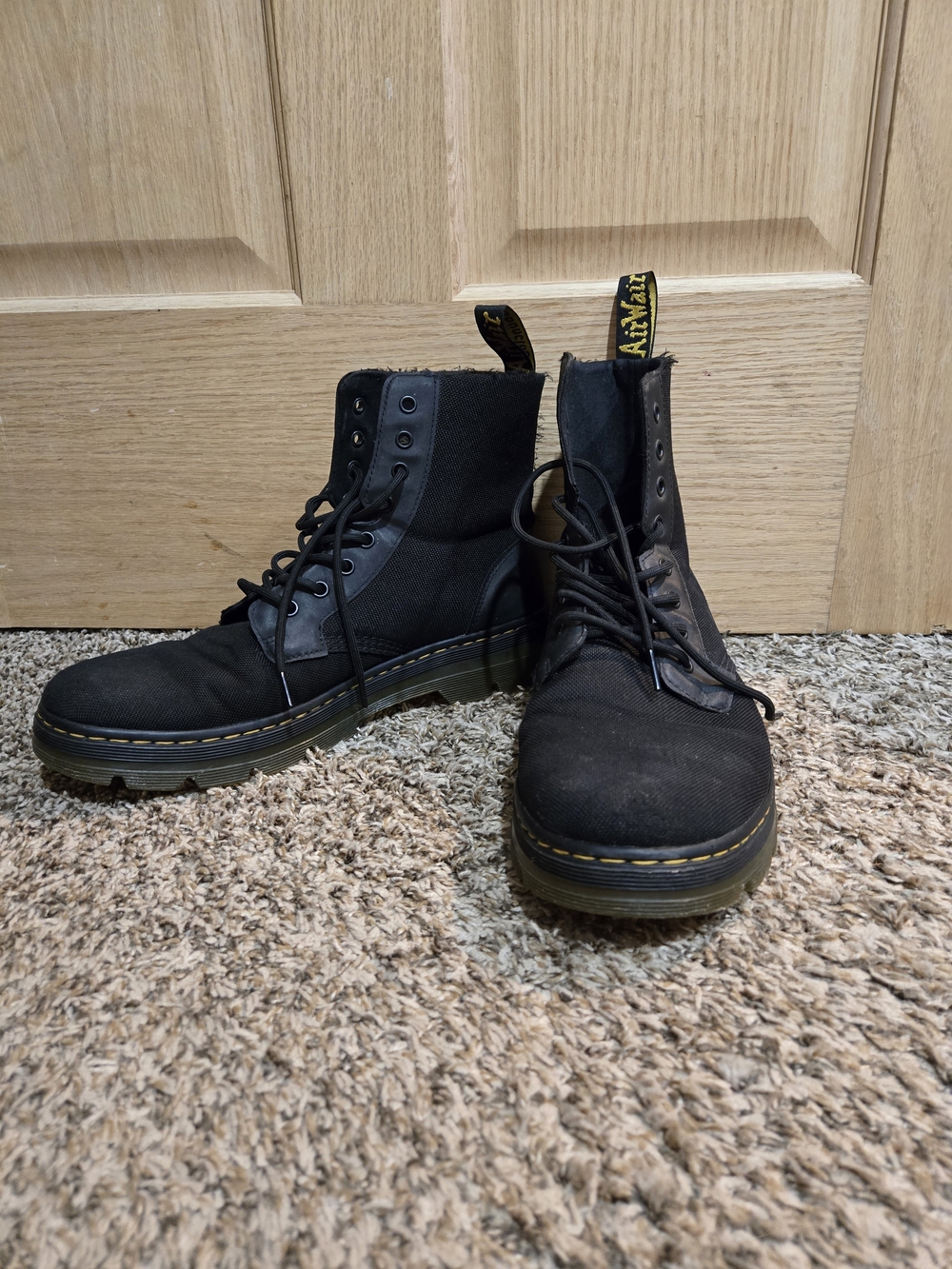 Dr. Martens Black Canvas Lace-Up Combat Boots